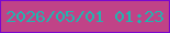 文字の大きさ：4、枠の色：7a08ce、背景の色：c04387、文字の色：21b5af 無料ブログパーツのブログ時計