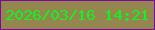 文字の大きさ：2、枠の色：7a0a99、背景の色：958650、文字の色：0cf720 無料ブログパーツのブログ時計