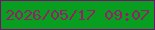 文字の大きさ：3、枠の色：7a0b72、背景の色：089f21、文字の色：942167 無料ブログパーツのブログ時計