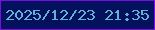 文字の大きさ：3、枠の色：7a0ce5、背景の色：04125e、文字の色：65b0d7 無料ブログパーツのブログ時計
