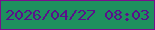 文字の大きさ：1、枠の色：7a0e8c、背景の色：1e905e、文字の色：5a108b 無料ブログパーツのブログ時計