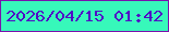 文字の大きさ：1、枠の色：7a11ad、背景の色：37f8ba、文字の色：500bc6 無料ブログパーツのブログ時計