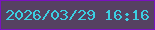 文字の大きさ：4、枠の色：7a12bf、背景の色：564161、文字の色：3bcfe2 無料ブログパーツのブログ時計