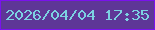 文字の大きさ：1、枠の色：7a12ed、背景の色：5e3697、文字の色：7cd1e2 無料ブログパーツのブログ時計