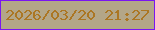文字の大きさ：1、枠の色：7a15f1、背景の色：b3a688、文字の色：ab7623 無料ブログパーツのブログ時計