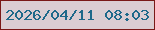 文字の大きさ：4、枠の色：7a1817、背景の色：dbcdd2、文字の色：1f698a 無料ブログパーツのブログ時計
