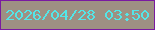 文字の大きさ：3、枠の色：7a1aa1、背景の色：9e9083、文字の色：53e6e8 無料ブログパーツのブログ時計