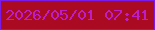 文字の大きさ：5、枠の色：7a1be8、背景の色：ab0b22、文字の色：be1ec5 無料ブログパーツのブログ時計