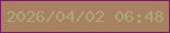 文字の大きさ：3、枠の色：7a1c55、背景の色：a78161、文字の色：ada778 無料ブログパーツのブログ時計