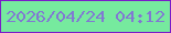 文字の大きさ：5、枠の色：7a1cc9、背景の色：76ea9e、文字の色：8179d2 無料ブログパーツのブログ時計