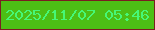 文字の大きさ：1、枠の色：7a1d21、背景の色：4cbf15、文字の色：46f777 無料ブログパーツのブログ時計