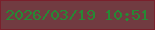 文字の大きさ：5、枠の色：7a202c、背景の色：713b41、文字の色：268934 無料ブログパーツのブログ時計