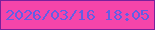 文字の大きさ：1、枠の色：7a209b、背景の色：f545aa、文字の色：635ee4 無料ブログパーツのブログ時計