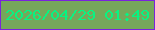 文字の大きさ：4、枠の色：7a23dc、背景の色：76a75b、文字の色：07f482 無料ブログパーツのブログ時計