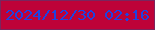 文字の大きさ：4、枠の色：7a255d、背景の色：be0238、文字の色：1e42e3 無料ブログパーツのブログ時計