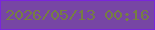 文字の大きさ：2、枠の色：7a26db、背景の色：7746a4、文字の色：767e43 無料ブログパーツのブログ時計