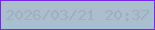 文字の大きさ：2、枠の色：7a26e6、背景の色：a9becf、文字の色：9dafbb 無料ブログパーツのブログ時計