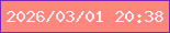 文字の大きさ：5、枠の色：7a28b4、背景の色：fb877d、文字の色：f2edf7 無料ブログパーツのブログ時計