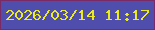 文字の大きさ：3、枠の色：7a2b65、背景の色：4f4ead、文字の色：e9ea24 無料ブログパーツのブログ時計
