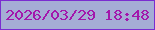 文字の大きさ：5、枠の色：7a2dd0、背景の色：a5add5、文字の色：a317ac 無料ブログパーツのブログ時計