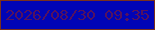 文字の大きさ：5、枠の色：7a301b、背景の色：0104b5、文字の色：54115f 無料ブログパーツのブログ時計