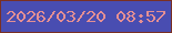 文字の大きさ：2、枠の色：7a3023、背景の色：494db1、文字の色：e48f93 無料ブログパーツのブログ時計