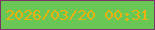 文字の大きさ：3、枠の色：7a3468、背景の色：6ac756、文字の色：ebb10f 無料ブログパーツのブログ時計