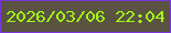 文字の大きさ：1、枠の色：7a37dd、背景の色：5a5341、文字の色：a2f915 無料ブログパーツのブログ時計