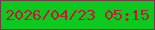 文字の大きさ：5、枠の色：7a3946、背景の色：0bc91f、文字の色：c41637 無料ブログパーツのブログ時計
