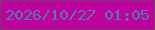 文字の大きさ：4、枠の色：7a3a6f、背景の色：be029f、文字の色：5979aa 無料ブログパーツのブログ時計
