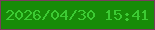 文字の大きさ：3、枠の色：7a3b5d、背景の色：178b07、文字の色：3cca33 無料ブログパーツのブログ時計