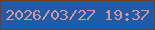 文字の大きさ：1、枠の色：7a3c1e、背景の色：225ba5、文字の色：d4979f 無料ブログパーツのブログ時計