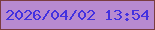 文字の大きさ：3、枠の色：7a3d40、背景の色：b88ad0、文字の色：4331df 無料ブログパーツのブログ時計