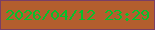 文字の大きさ：2、枠の色：7a3e65、背景の色：b35e2e、文字の色：06c12c 無料ブログパーツのブログ時計