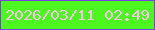 文字の大きさ：5、枠の色：7a40e3、背景の色：4df821、文字の色：f7c3e9 無料ブログパーツのブログ時計