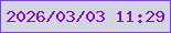 文字の大きさ：3、枠の色：7a42d4、背景の色：d4d4e4、文字の色：8114af 無料ブログパーツのブログ時計