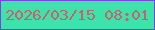 文字の大きさ：2、枠の色：7a42e3、背景の色：3de3a8、文字の色：c66175 無料ブログパーツのブログ時計