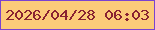 文字の大きさ：2、枠の色：7a43d0、背景の色：fccb79、文字の色：892332 無料ブログパーツのブログ時計