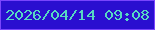 文字の大きさ：2、枠の色：7a45fd、背景の色：2a0fd0、文字の色：57d8c3 無料ブログパーツのブログ時計
