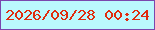 文字の大きさ：2、枠の色：7a46ae、背景の色：baf8fd、文字の色：e02c0e 無料ブログパーツのブログ時計
