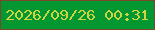 文字の大きさ：2、枠の色：7a482d、背景の色：039732、文字の色：cfd540 無料ブログパーツのブログ時計