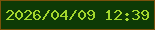 文字の大きさ：2、枠の色：7a510b、背景の色：0e3a05、文字の色：a3d72d 無料ブログパーツのブログ時計