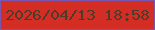文字の大きさ：3、枠の色：7a56b0、背景の色：d42e24、文字の色：4f3b2d 無料ブログパーツのブログ時計