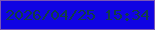 文字の大きさ：2、枠の色：7a56b6、背景の色：1003e3、文字の色：123d49 無料ブログパーツのブログ時計