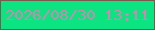 文字の大きさ：1、枠の色：7a584d、背景の色：0be481、文字の色：c88ab1 無料ブログパーツのブログ時計