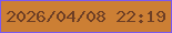 文字の大きさ：4、枠の色：7a58f2、背景の色：cc7f34、文字の色：6e3f25 無料ブログパーツのブログ時計