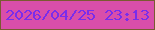 文字の大きさ：4、枠の色：7a5a31、背景の色：d94eaa、文字の色：792deb 無料ブログパーツのブログ時計
