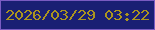 文字の大きさ：5、枠の色：7a5bc2、背景の色：1a1f74、文字の色：ab941e 無料ブログパーツのブログ時計