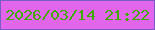 文字の大きさ：5、枠の色：7a5bc6、背景の色：e166eb、文字の色：40a904 無料ブログパーツのブログ時計