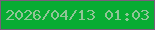 文字の大きさ：4、枠の色：7a5d7c、背景の色：08ac33、文字の色：8fc596 無料ブログパーツのブログ時計